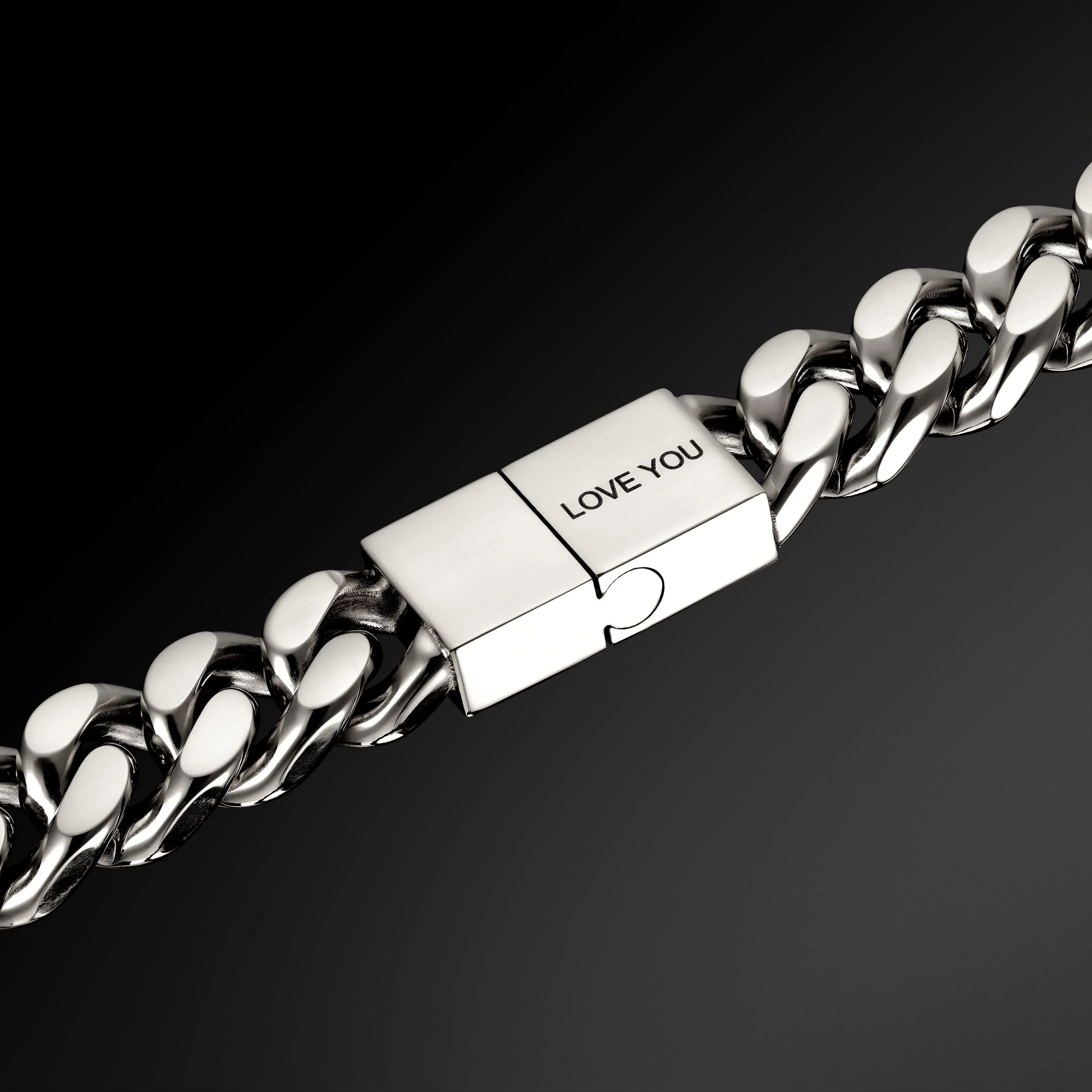 The Beveled Cuban Bracelet 11mm - Silver RG3006 - Image 4