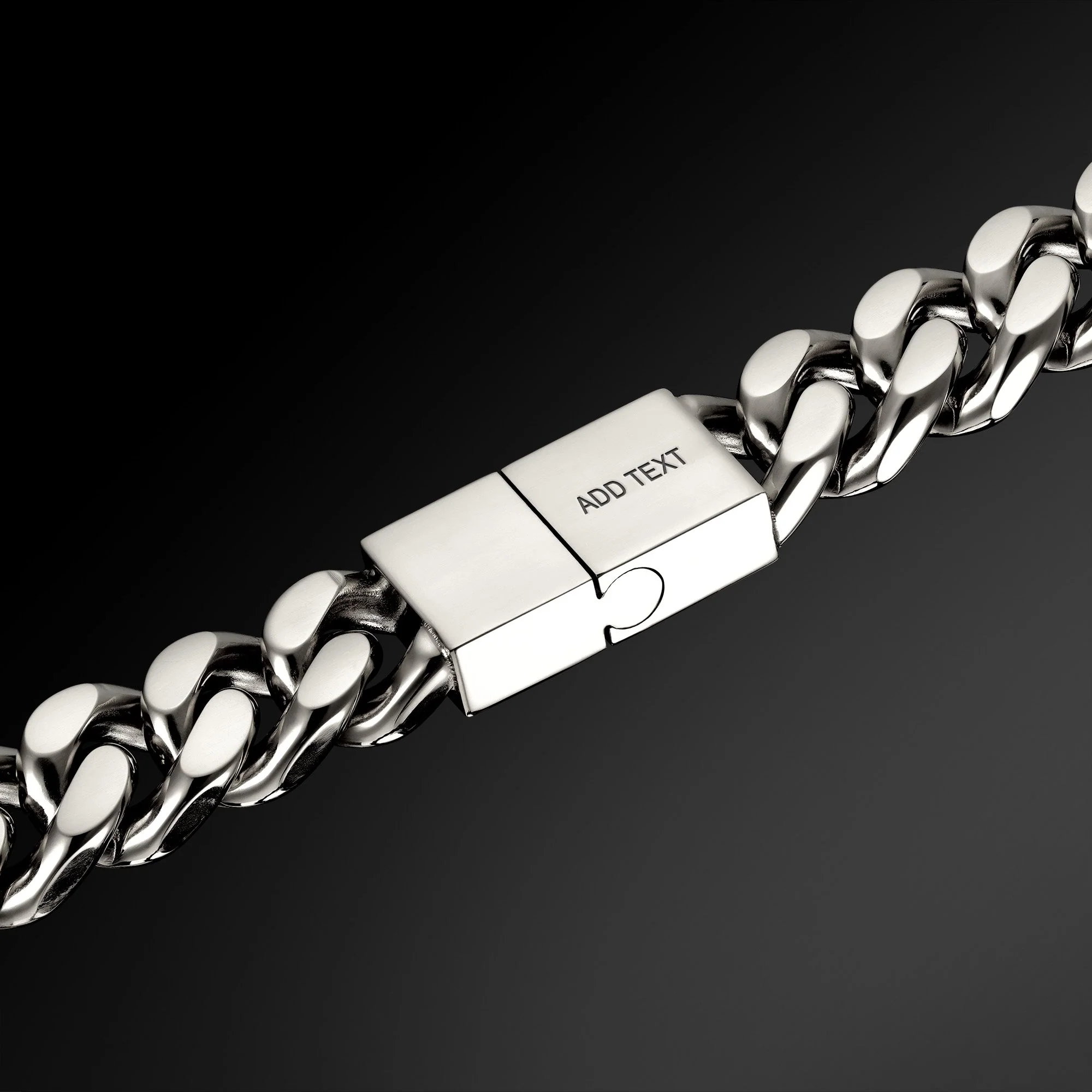 The Beveled Cuban Bracelet 11mm - Silver RG3006 - Image 5